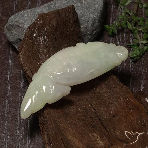 Giadeite Verde chiaro caldo naturale da 33.07 ct, Taglio a fantasia, Traslucido