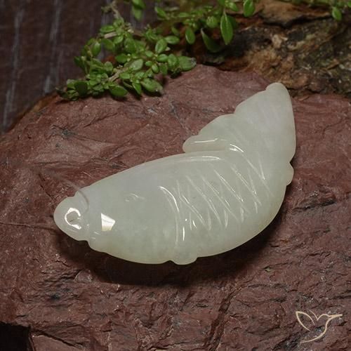 Giadeite Bianco grigio naturale da 26.72 ct, Taglio a fantasia, Traslucido