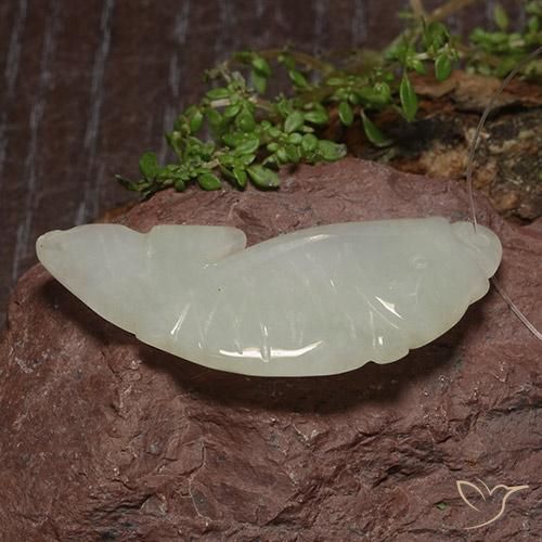 Giadeite Bianco grigio naturale da 26.72 ct, Taglio a fantasia, Traslucido