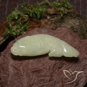 Giadeite Giallo-verde medio naturale da 29.51 ct, Taglio a fantasia, Traslucido
