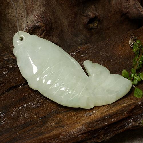 Giadeite Verde grigiastro naturale da 29.80 ct, Forma fantasia, Traslucido