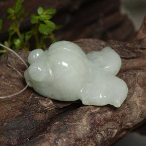 Giadeite naturale bianco da 31,75 ct, forma fantasia, traslucido