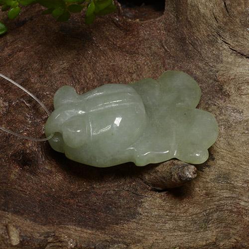 Giadeite naturale verde da 24,53 ct, forma fantasia, traslucido