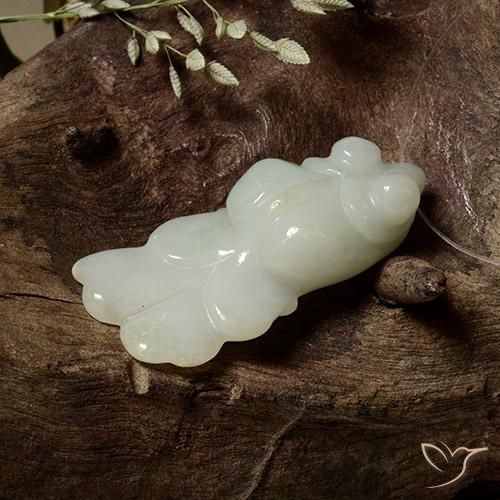33.92ct Naturale Verde grigiastro Giadeite, Taglio a fantasia, Traslucido