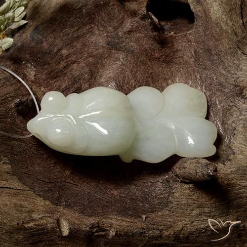 Giadeite Verde grigiastro naturale da 33.92 ct, Taglio a fantasia, Traslucido