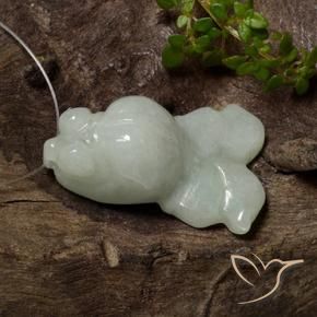 Giadeite Verde grigiastro naturale da 34.80 ct, Taglio a fantasia, Traslucido