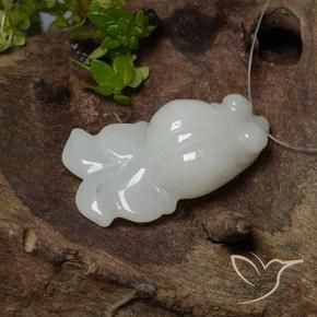 Giadeite Bianco grigio naturale da 29.07 ct, Taglio a fantasia, Traslucido