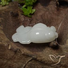 Giadeite Bianco grigio naturale da 29.07 ct, Taglio a fantasia, Traslucido