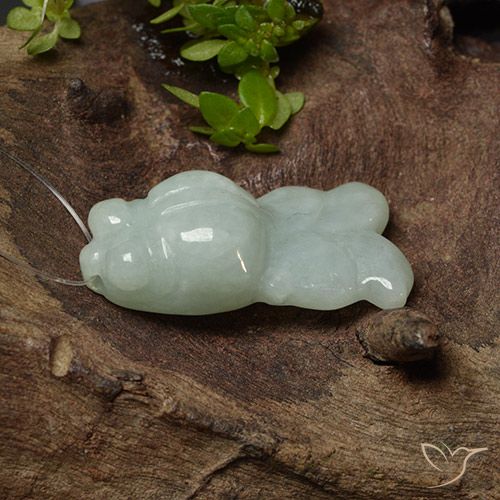 22.80ct Naturale Grigio verde Giadeite, Taglio a fantasia, Traslucido