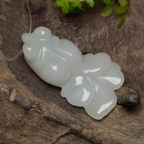 Giadeite naturale bianco da 21,06 ct, forma fantasia, traslucido