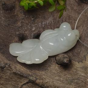 Giadeite naturale bianco da 21,06 ct, forma fantasia, traslucido