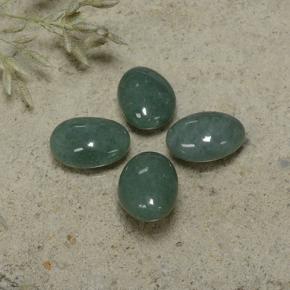 Gemme di Giadeite Verde grigiastro naturale da 9.14 ct, Taglio ovale, Opaco