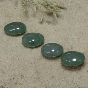 Gemme di Giadeite Verde grigiastro naturale da 9.14 ct, Taglio ovale, Opaco