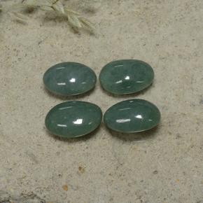 Gemme di Giadeite Verde grigiastro naturale da 9.14 ct, Taglio ovale, Opaco