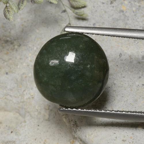 Giadeite naturale verde da 7,82 ct, taglio rotondo, opaco