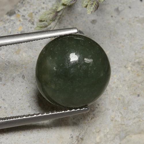 Giadeite naturale verde da 7,82 ct, taglio rotondo, opaco