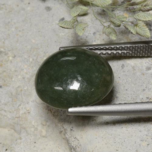 Giadeite naturale verde da 7,82 ct, taglio rotondo, opaco