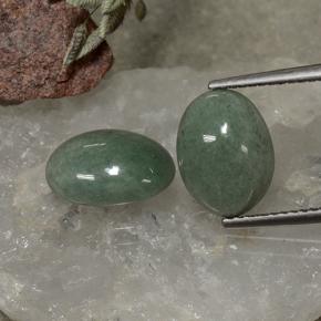Gemme di Giadeite Verde terroso naturale da 7.22 ct, Taglio ovale, Opaco