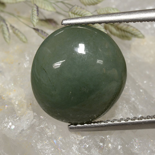 Giadeite naturale verde da 6,91 ct, taglio rotondo, traslucido