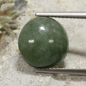 Giadeite naturale verde da 7,25 ct, taglio rotondo, opaco