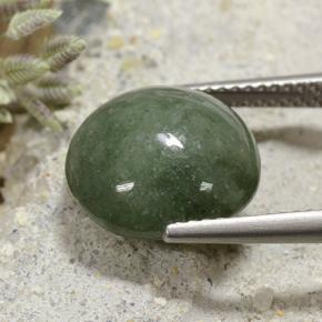 Giadeite naturale verde da 7,25 ct, taglio rotondo, opaco