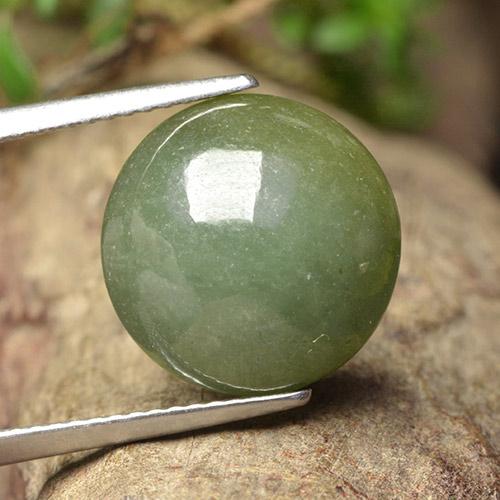 Giadeite naturale verde da 9,18 ct, taglio rotondo, traslucido
