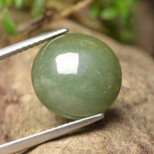Giadeite naturale verde da 9,18 ct, taglio rotondo, traslucido