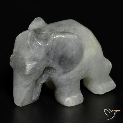 67.48ct Naturale Grigio medio Giadeite, Taglio a fantasia, Opaco