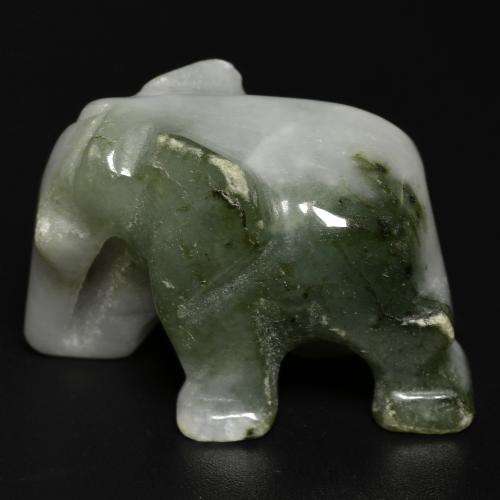 Giadeite naturale verde da 65,91 ct, forma fantasia, opaco