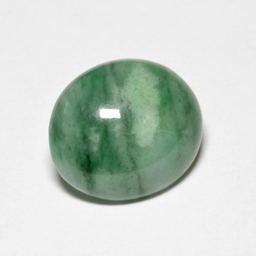Giadeite naturale verde da 3,97 ct, taglio ovale, opaco