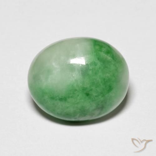 Giadeite naturale verde da 5,45 ct, taglio ovale, opaco
