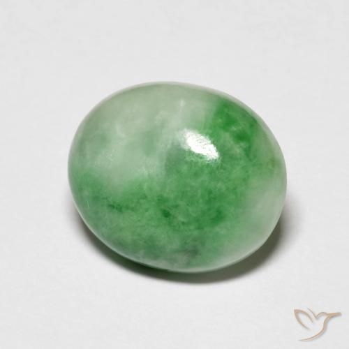 Giadeite naturale verde da 5,45 ct, taglio ovale, opaco