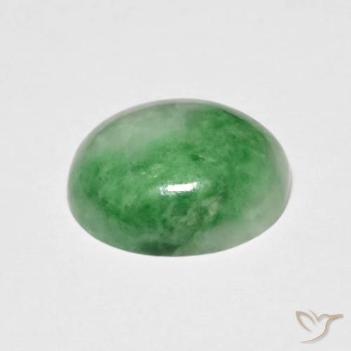 Giadeite naturale verde da 5,45 ct, taglio ovale, opaco