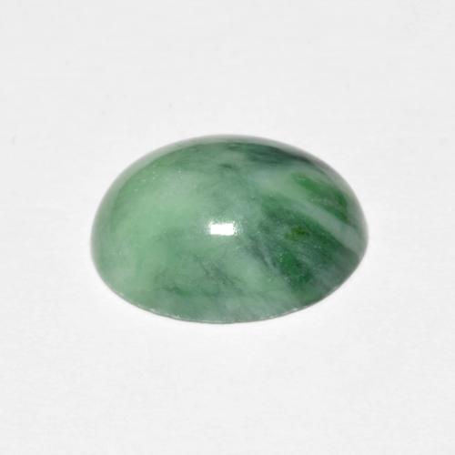 Giadeite Verde muschio pallido naturale da 4.34 ct, Ovale, Opaco
