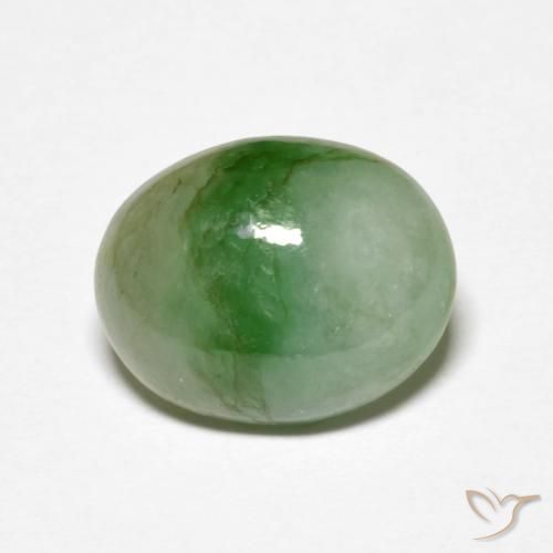 Giadeite naturale verde da 5,15 ct, taglio ovale, opaco