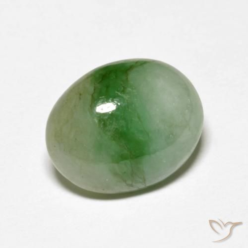 Giadeite naturale verde da 5,15 ct, taglio ovale, opaco