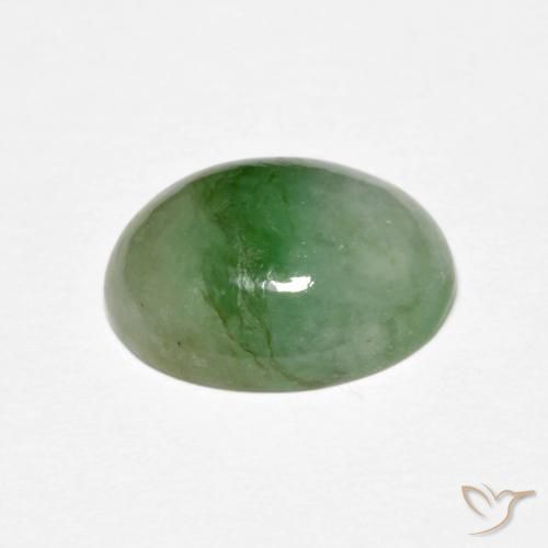 Giadeite naturale verde da 5,15 ct, taglio ovale, opaco