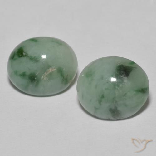 8.87ctw Naturale Verde bosco pallido Giadeite, Ovale, Opaco