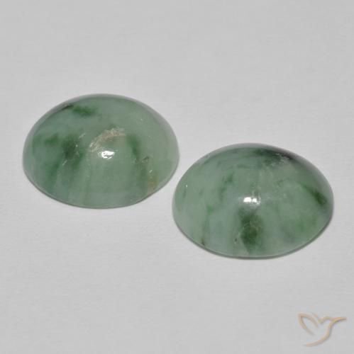 Gemme di Giadeite Verde bosco pallido naturale da 8.87 ct, Ovale, Opaco