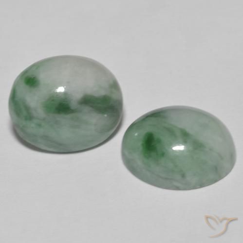 9.78ctw Naturale Medium Light Green Giadeite, Ovale, Opaco