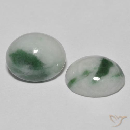 Gemme di Giadeite Verde grigiastro naturale da 8.67 ct, Ovale, Opaco