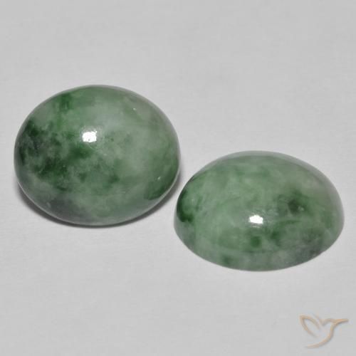 Gemme di Giadeite Verde bosco pallido naturale da 9.15 ct, Ovale, Opaco