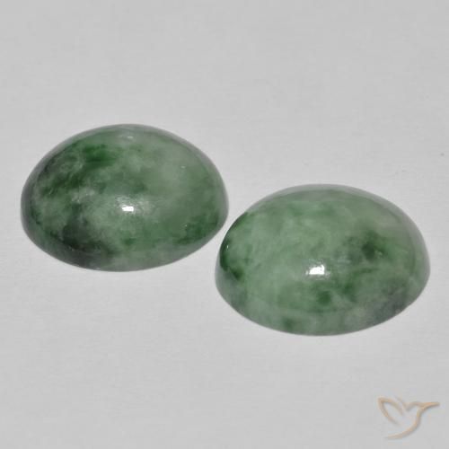 Gemme di Giadeite Verde bosco pallido naturale da 9.15 ct, Ovale, Opaco