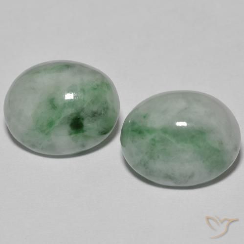 9.60ctw Naturale Verde grigiastro Giadeite, Ovale, Opaco