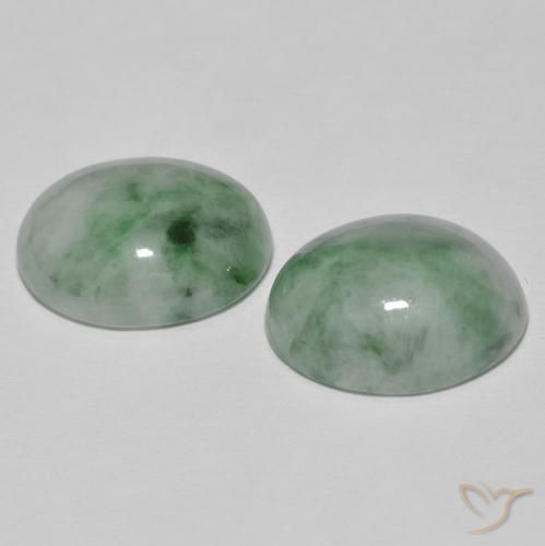 Gemme di Giadeite Verde grigiastro naturale da 9.60 ct, Ovale, Opaco
