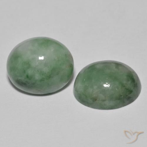 Gemme di Giadeite Verde grigiastro naturale da 9.41 ct, Ovale, Opaco