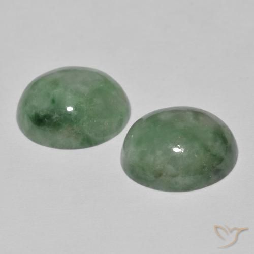 Gemme di Giadeite Verde grigiastro naturale da 9.41 ct, Ovale, Opaco