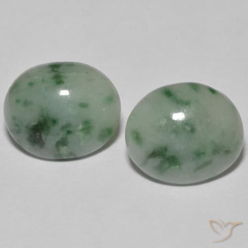 7.79ctw Naturale Verde grigiastro Giadeite, Ovale, Opaco