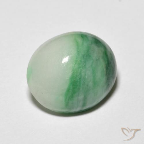 Giadeite Menta verde naturale da 4.12 ct, Ovale, Opaco