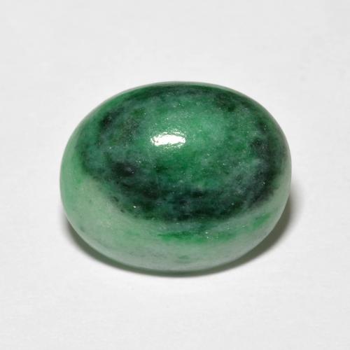 Giadeite naturale verde da 4,42 ct, taglio ovale, opaco